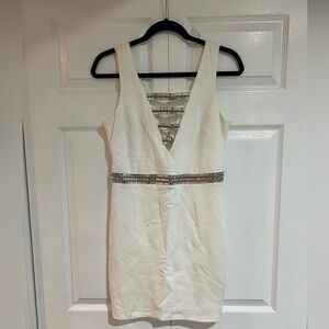 White embellished Bebe dress
